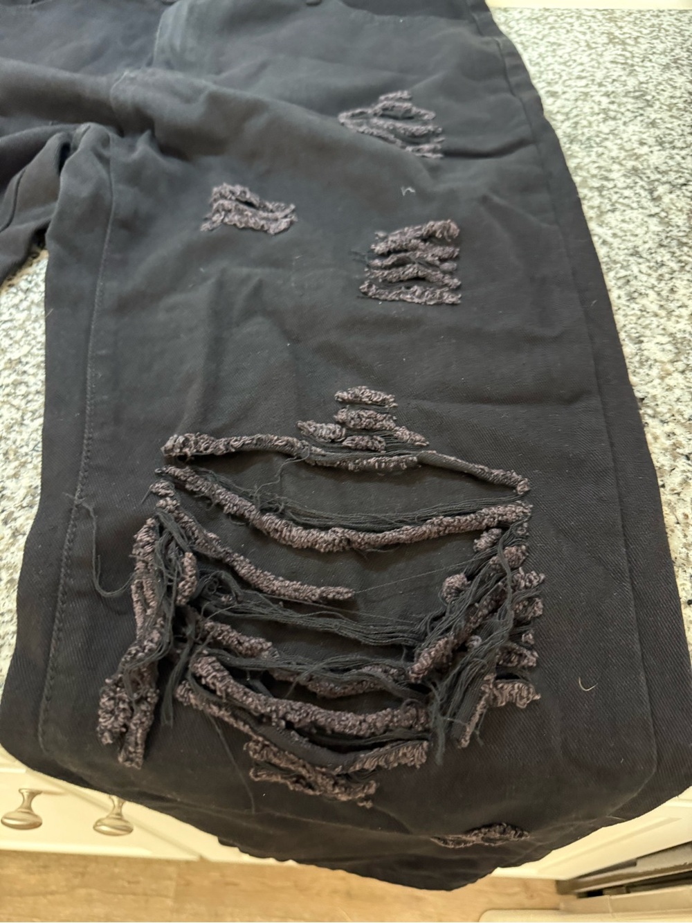Black Distressed Ripped Jeans - Picture 3 of 4